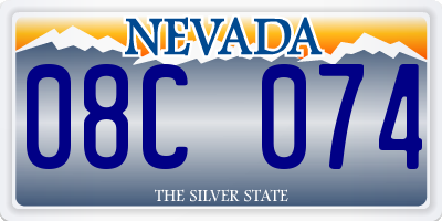 NV license plate 08C074