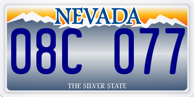 NV license plate 08C077