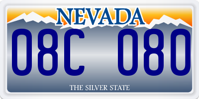 NV license plate 08C080