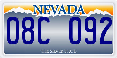 NV license plate 08C092