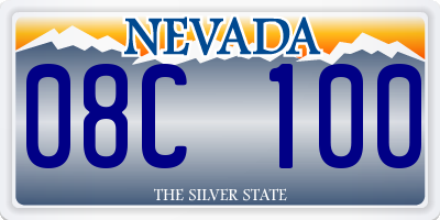 NV license plate 08C100