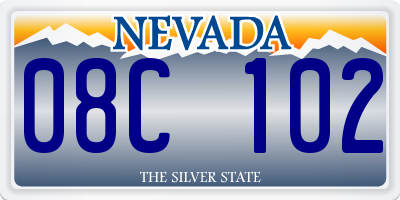 NV license plate 08C102