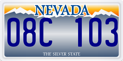 NV license plate 08C103