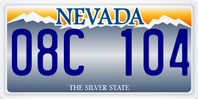 NV license plate 08C104