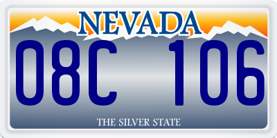 NV license plate 08C106