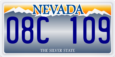 NV license plate 08C109