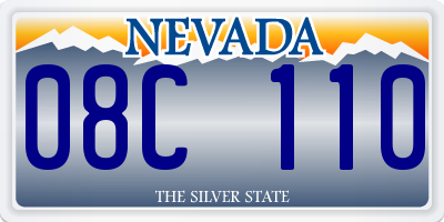 NV license plate 08C110