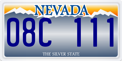 NV license plate 08C111