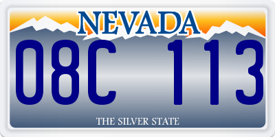 NV license plate 08C113