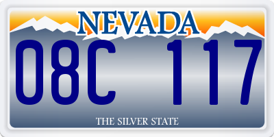 NV license plate 08C117