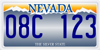 NV license plate 08C123