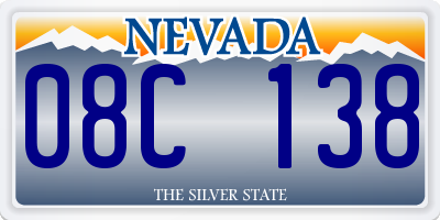 NV license plate 08C138