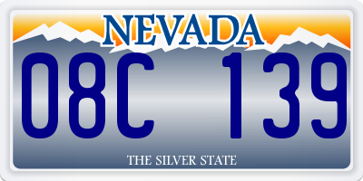 NV license plate 08C139