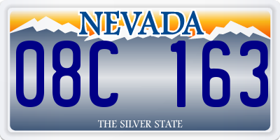 NV license plate 08C163