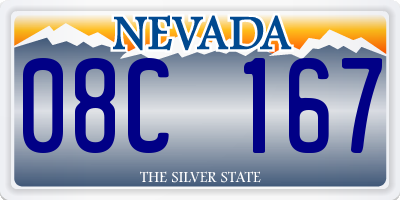 NV license plate 08C167
