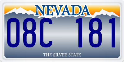 NV license plate 08C181