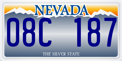 NV license plate 08C187