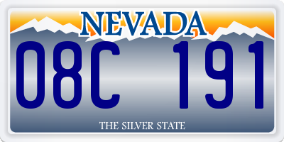 NV license plate 08C191