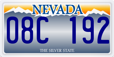 NV license plate 08C192