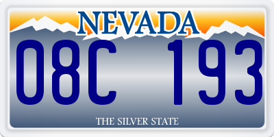 NV license plate 08C193