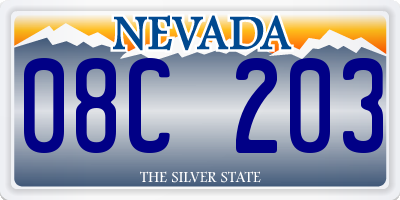 NV license plate 08C203