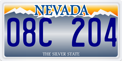 NV license plate 08C204