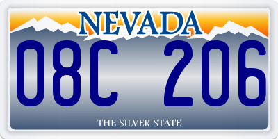 NV license plate 08C206