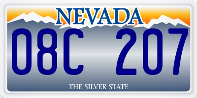 NV license plate 08C207
