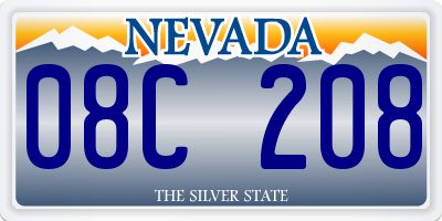 NV license plate 08C208