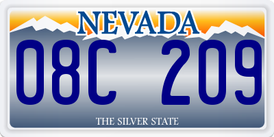 NV license plate 08C209