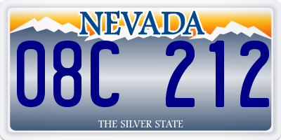 NV license plate 08C212