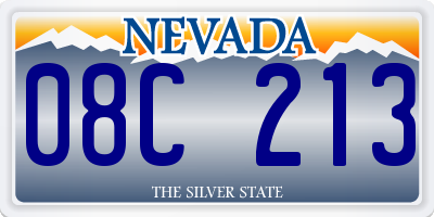 NV license plate 08C213