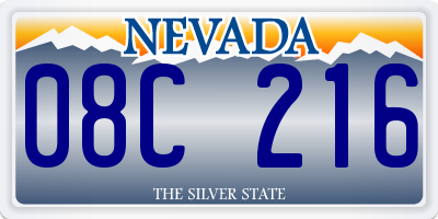 NV license plate 08C216