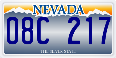 NV license plate 08C217