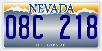 NV license plate 08C218