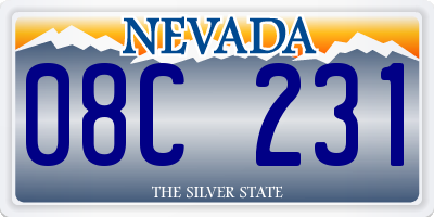 NV license plate 08C231