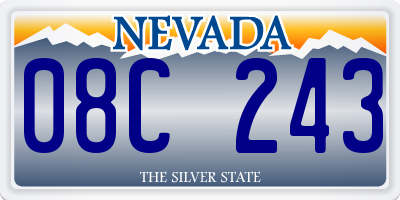NV license plate 08C243