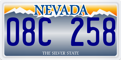 NV license plate 08C258