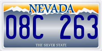 NV license plate 08C263