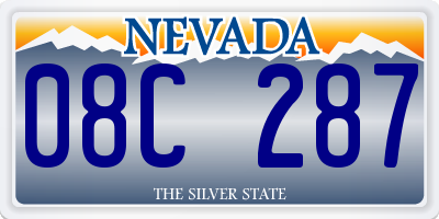 NV license plate 08C287