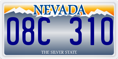 NV license plate 08C310