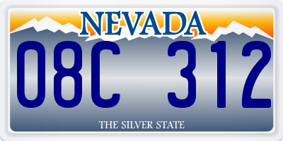 NV license plate 08C312