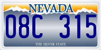 NV license plate 08C315