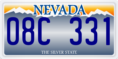 NV license plate 08C331