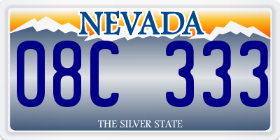 NV license plate 08C333