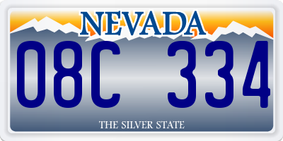 NV license plate 08C334