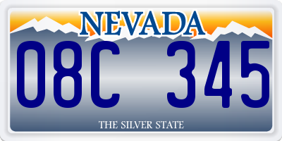 NV license plate 08C345