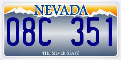 NV license plate 08C351