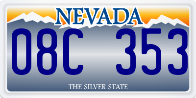 NV license plate 08C353