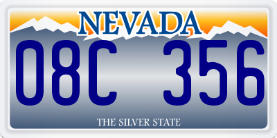 NV license plate 08C356